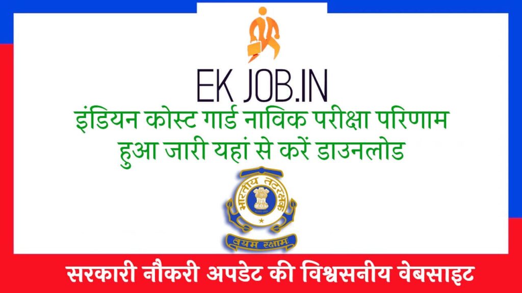 Indian Coast Guard Navik GD Result 2025